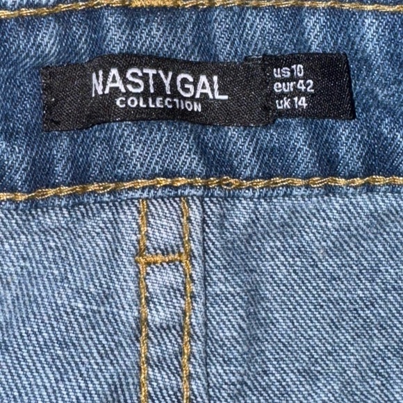 Nasty Gal Collection Wash Me Work Denim Mini Skirt light wash size 10 - Picture 9 of 12